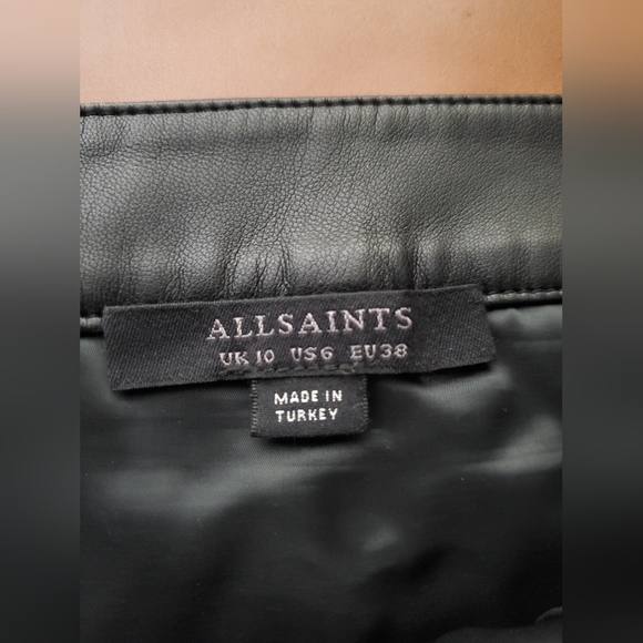 AllSaints - Lena Skirt - Faux Leather - Size 6 - Picture 6 of 10